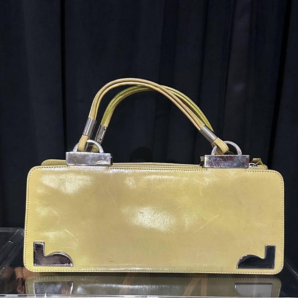 Valentino Garavani Lemon Yellow Leather Top-Handle Satchel